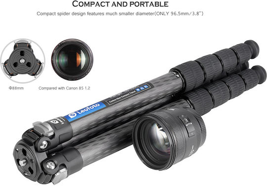 Leofoto Leofoto LS-285C Carbon Fiber Camera Tripod Up to 153cm and 10kg Maximum Load