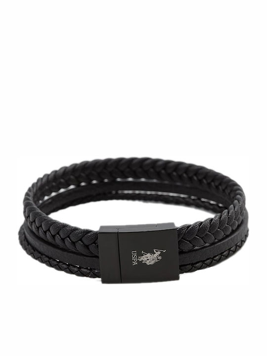 U.S. Polo Assn. Ανδρικό Βραχιόλι από Δέρμα 21cm
