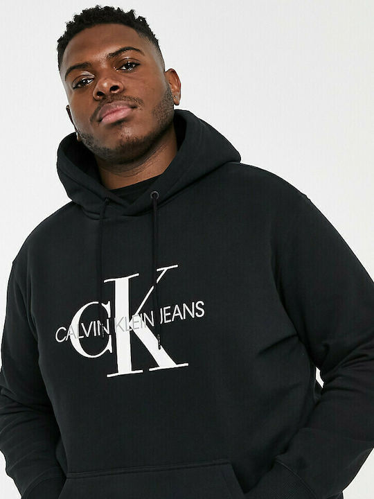 Calvin Klein Hanorac pentru bărbați cu glugă și buzunare Negru