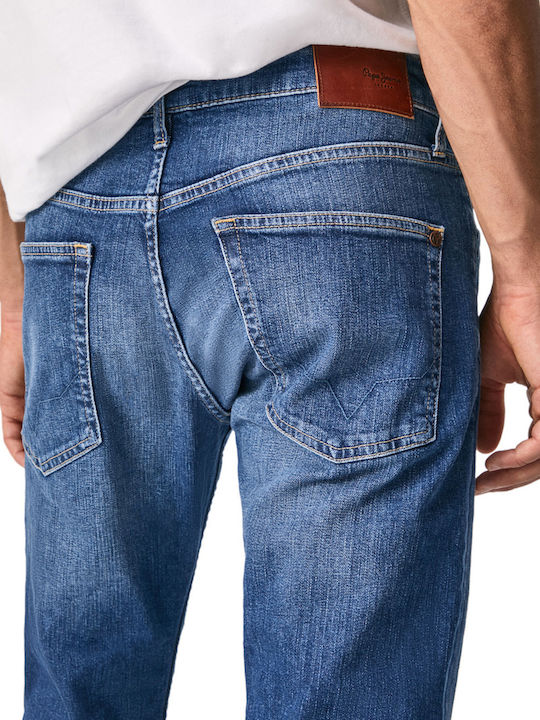 Stanley Ανδρικό Παντελόνι Τζιν Ελαστικό με Regular Tapered Εφαρμογή Μπλε