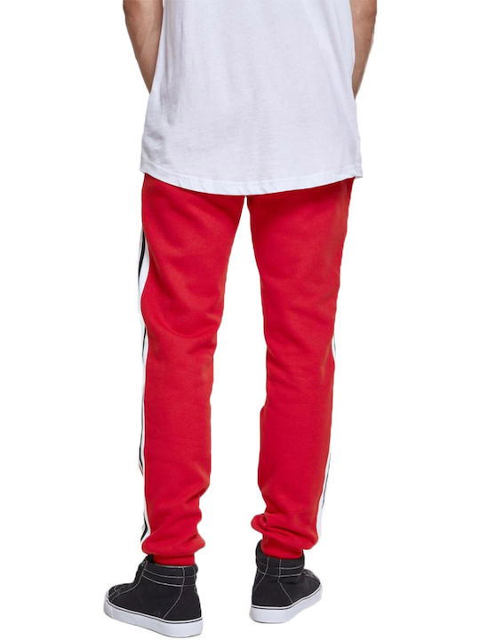 Urban Classics Men's Fleece Sweatpants with Rubber Red