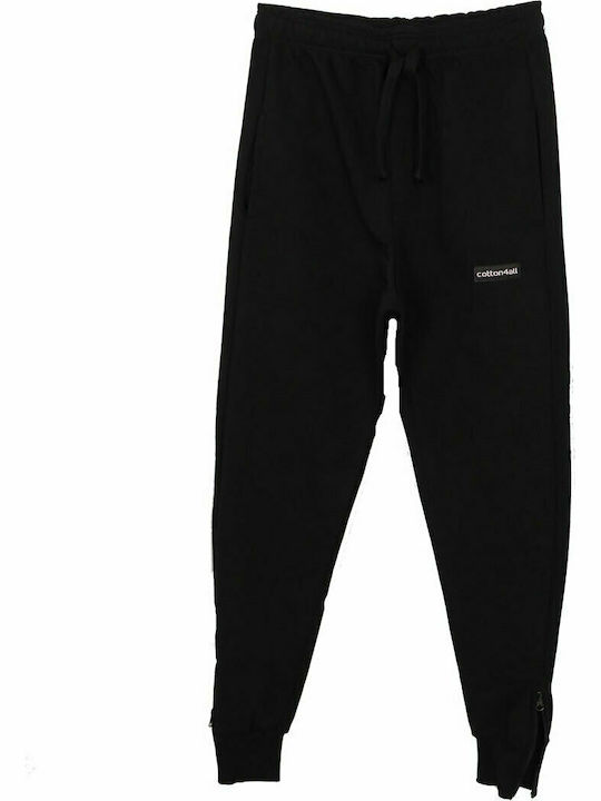 Cotton4all 22-366 Men's Sweatpants with Rubber Black