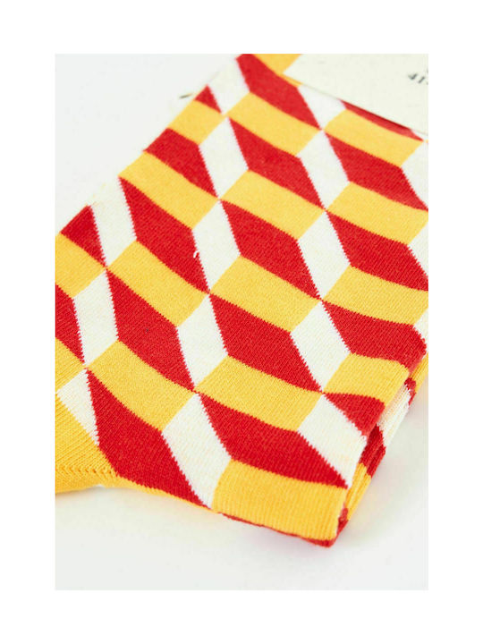 Pournara Men's Patterned Socks Yellow