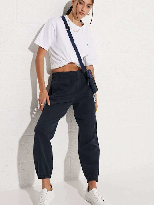 City College Sweatpants with Elastic Navy Blue