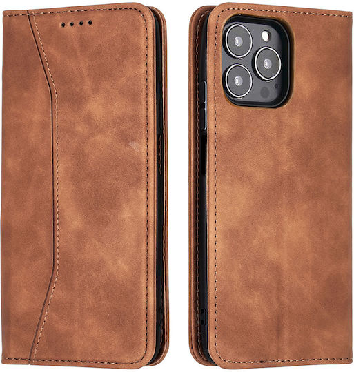 Bodycell PU Leather Wallet Synthetic Leather Brown (iPhone 13 Pro Max)