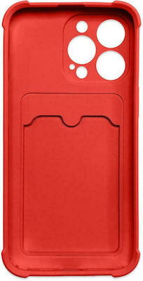 Hurtel Card Armor Silicone Back Cover Durable Red (iPhone 13 Pro Max)