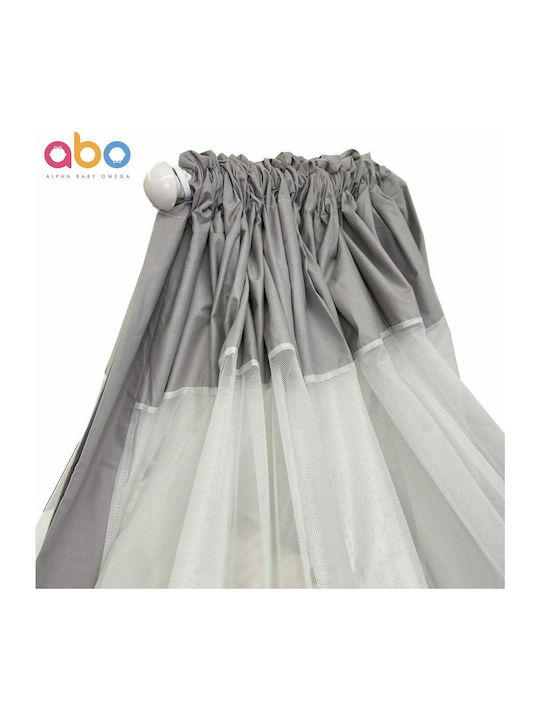 abo Mosquito Net Crib Tulle M.8081.110 with Support Base Gray 510x180cm