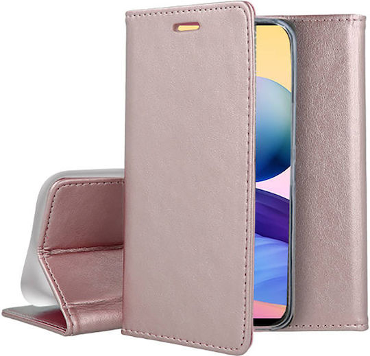 Book Δερματίνης Ροζ Χρυσό (Redmi Note 10 5G / Poco M3 Pro)