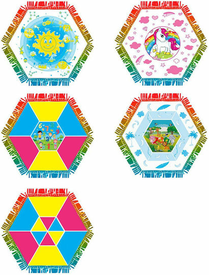 Carnavalista Hexagon Kite Plastic with Tail 80x80cm (Μiscellaneous Designs) 1pcs