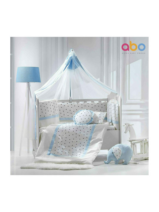 abo Mosquito Net Crib Tulle M.8081.500 with Support Base Light Blue 510x180cm