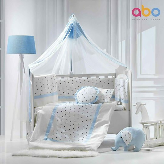 abo Mosquito Net Crib Tulle M.8081.500 with Support Base Light Blue 510x180cm