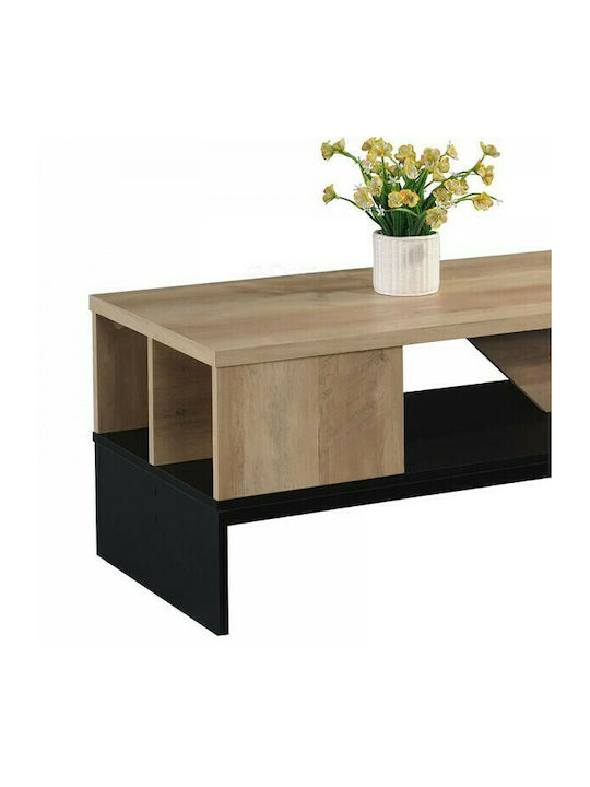 Rectangular Central Coffee Table Naya Wooden Natural / Anthracite W93xL46xH43cm