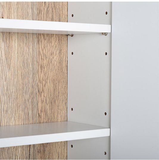 HomCom Правоъгълена Банско Огледало от MDF с Рафт & Шкаф 60x14.5см Бял