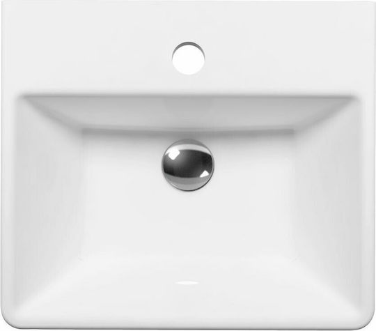 Serel Tetra Επικαθήμενος Νιπτήρας Πορσελάνης 60x42x16.5cm Λευκός