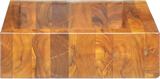vidaXL Aufgesetztes Waschbecken Hölzernes 50x35x10cm Teak