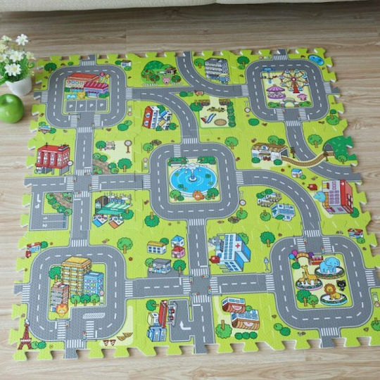 Interaktives Kinder-Bodenpuzzle Eva mit Straßen 9 Teile