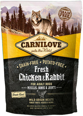 Carnilove Fresh Chicken & Rabbit 1.5kg Trockenfutter ohne Getreide für erwachsene Hunde mit Huhn und Kaninchen