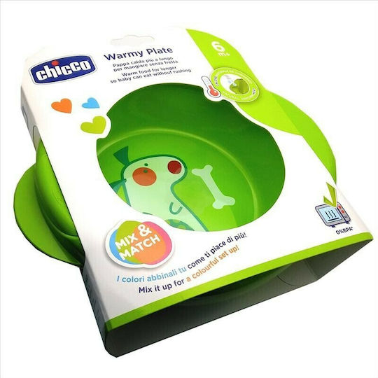 Chicco Baby Food Plate Warmy Plate 6m+ made of Plastic Green 16000-30