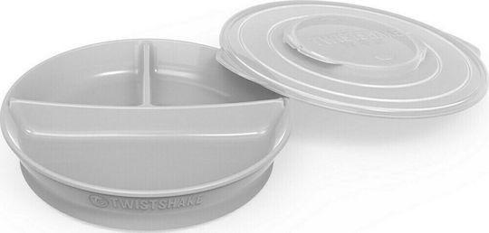 Twistshake Παιδικό Πιάτο Φαγητού από Πλαστικό Pastel Grey