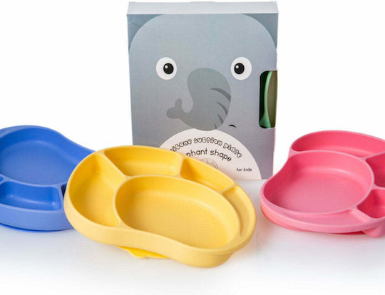 Baby Wise Baby Food Plate Elephant made of Silicone Blue