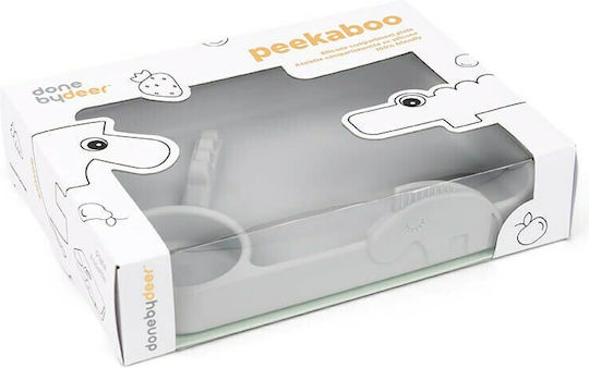 Done by Deer Baby Food Plate Friends made of Silicone Gray