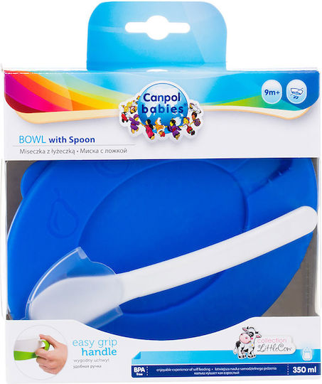Canpol Babies Kinderessschale Set Schüssel & Löffel aus Plastik Blau