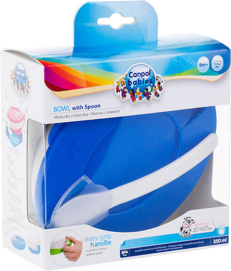 Canpol Babies Kinderessschale Set Schüssel & Löffel aus Plastik Blau