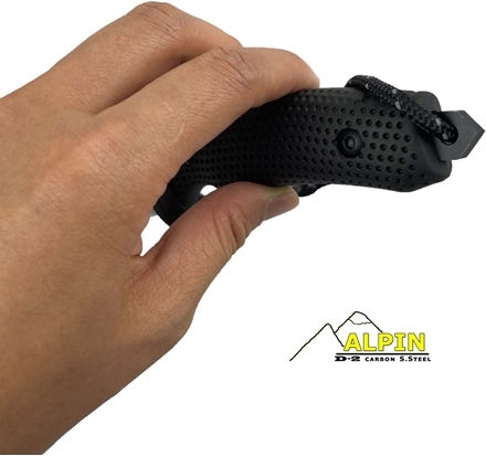 Alpin HX Outdoors - Explorer Survival D-2 Steel Tactical ABS Kydex Knife Survival Black in Sheath