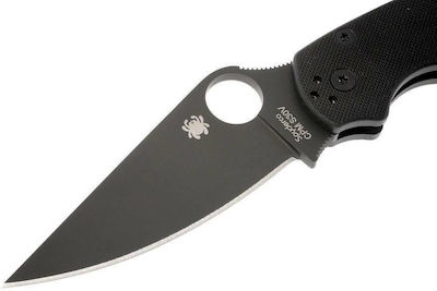 Spyderco Paramilitary Pocket Knife Black with Blade made of Steel in Sheath