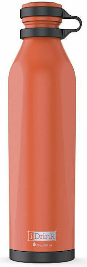 iDrink B-Evo Recycelbare Thermosflasche Rostfreier Stahl 500ml Modigliani Orange