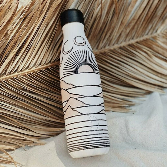 Chilly's Original Series Artist Μπουκάλι Θερμός Ανοξείδωτο BPA Free 500ml Λευκό
