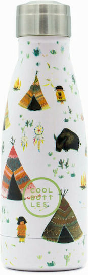 Cool Bottles Sea World Ανακυκλώσιμο Μπουκάλι Θερμός Ανοξείδωτο 260ml Λευκό με Επιστόμιο και Καλαμάκι