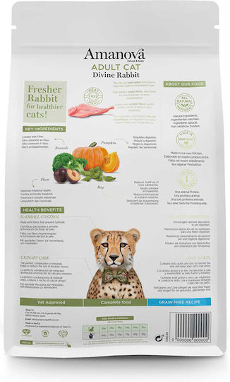 Amanova Adult Divine Dry Food Grain-Free & Gluten-Free for Adult Sterilized Cats with Sensitive Urinary with Rabbit 1.5kg