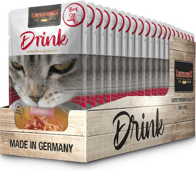 Leonardo Drink Nasses Katzenfutter für Katze in Beutel mit Rindfleisch 40gr 07552