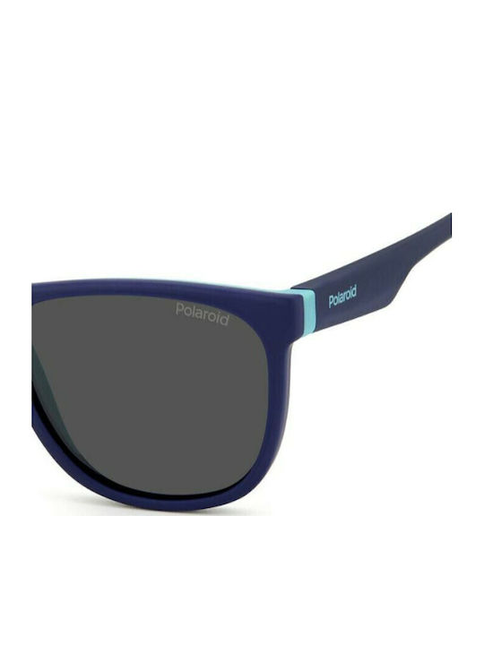 Polaroid Τετράγωνα Παιδικά Γυαλιά Ηλίου με Polarized Φακό Μπλε για 7-11 Ετών