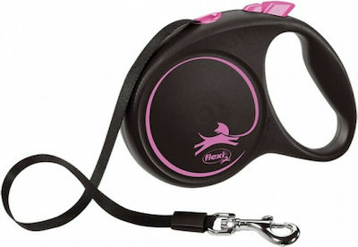 Flexi Foldable Dog Leash/Lead Strap Design S Tape in Pink color 5m up to 15kg FDESIGN1_PI