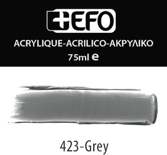 +Efo Acrylic Acrylic Paint Set in Gray color 423 Grey 75ml 1pcs 388423