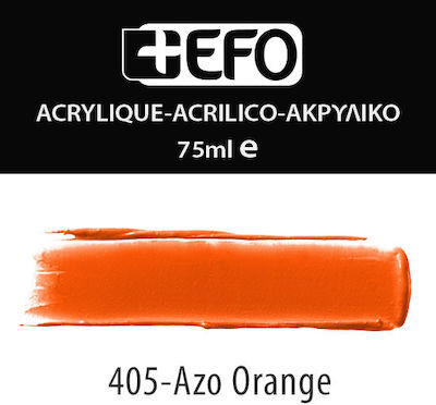 +Efo Acrylic Acrylic Paint Set in Orange color 405 Orange Azo 75ml 1Stück 388405