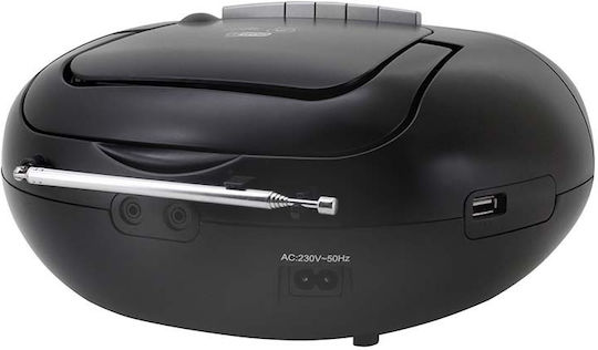 Soundmaster DAB+ Boombox SCD7800 Φορητό Ηχοσύστημα με CD / MP3 / USB / Κασετόφωνο / Ραδιόφωνο Μαύρο