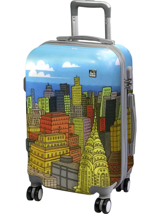 A2S NYC Kids Cabin Hard Multicolour Suitcase With 4 Wheels Height 55cm