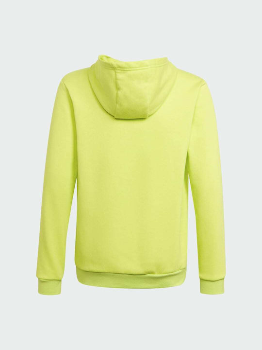 Adidas Kids Fleece Sweatshirt with Hood and Pocket Yellow Entrada 22