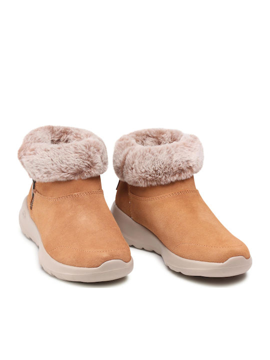 Go Joy Wildleder Stiefeletten Damen mit Pelz Braun