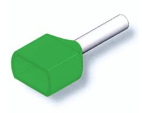 Adeleq Insulated Wire Ferrule Terminal 2x6mm² Green 100pcs 12-55562