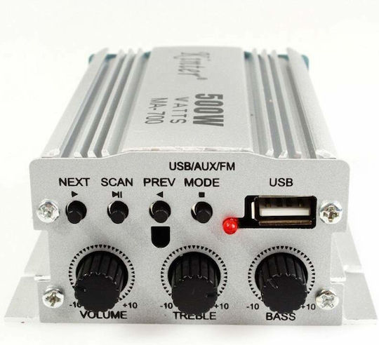 Car Audio Amplifier MA-700 Kinter Mini με Τηλεχειριστήριο USB/AUX/FM/MP3 2 Channels