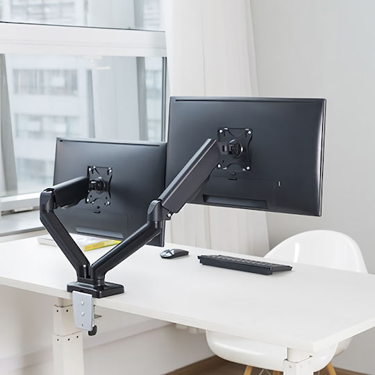 Brateck LDT46-C024 Desk Mounted Stand for 2 Monitors up to 32" with Extension Arm