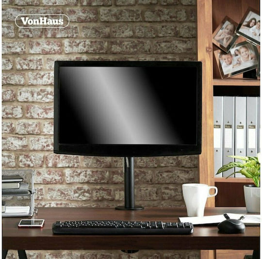 VonHaus Computer Monitor Ständer Bildschirm bis 32" mit Arm Schwarz (3005115)