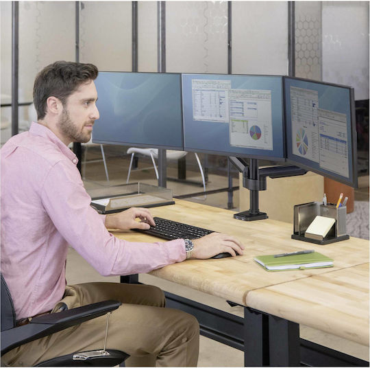 Fellowes Platinum Desktop Stand for 3 Monitors up to 27" with Arm