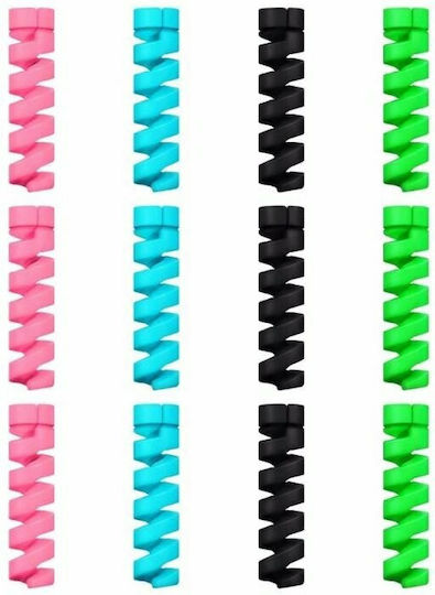 Hurtel Protector de cablu protecție cu arc împotriva deteriorării fișei 4pcs Multicolor 4buc
