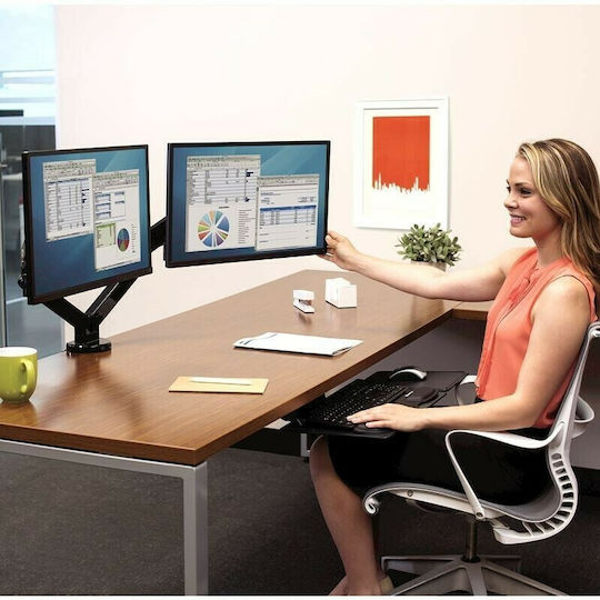 Fellowes Platinum Desktop Stand for 2 Monitors up to 27" with Arm