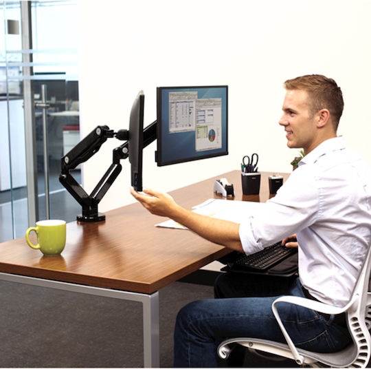 Fellowes Platinum Desktop Stand for 2 Monitors up to 27" with Arm